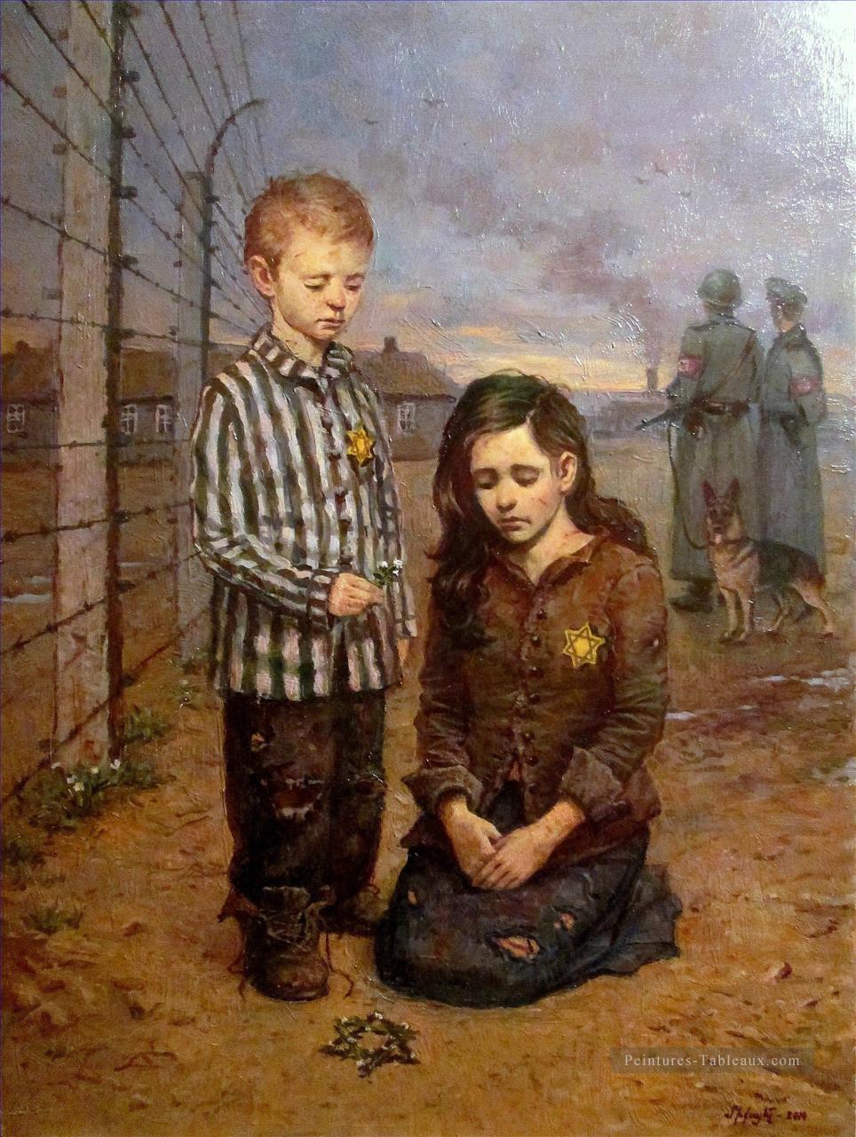 Holocauste enfant brisé juif Peintures à l'huile